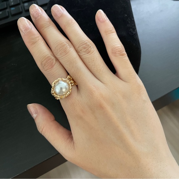 ✨Elegant 18K Gold Plated Pearl Ring - Picture 3 of 4